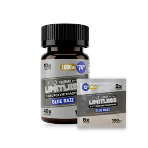 Limitless Platinum 7-Hydroxymitragynine Blue Razz Tablets 100mg