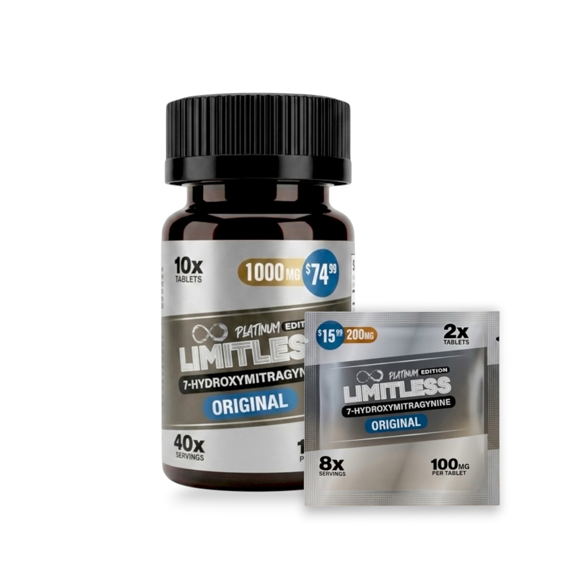 Limitless Platinum 7-Hydroxymitragynine Original Tablets 100mg Limitless Platinum 7-Hydroxymitragynine Original Tablets 100mg